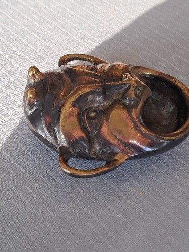 Vintage Devil Demon Face Mouth Brass Halloween Ashtray Incense Burner Italy MCM - Picture 6 of 9