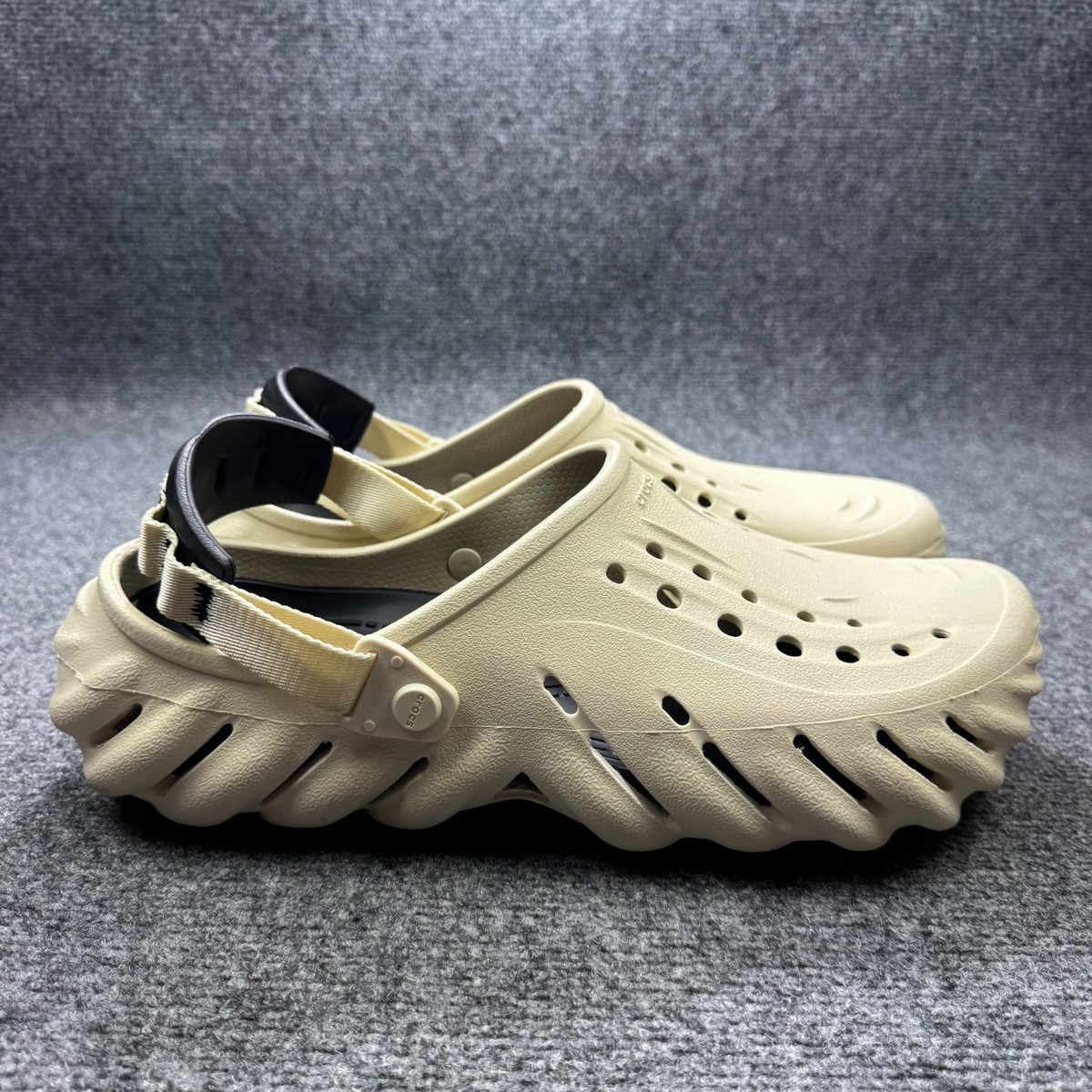 Crocs Clogs Mens 13 Cream Echo Slide Slip On Heel Adjustable  display picture 1