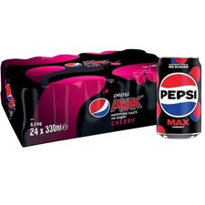 Pepsi Max CHERRY Can 330ml - Pack of 24 - Best Before: May 2026