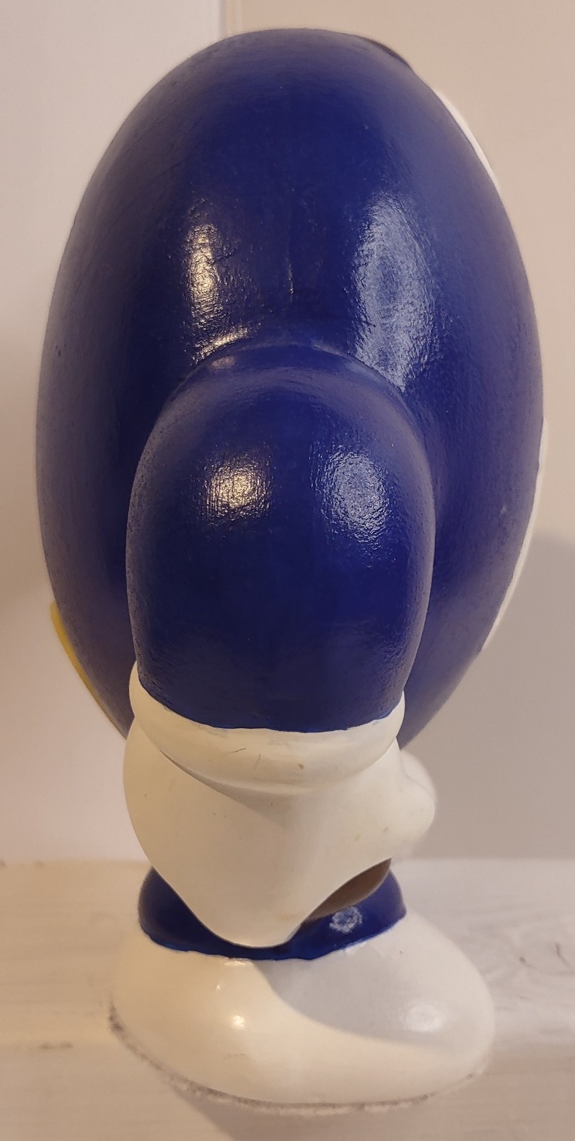 Vintage Handmade Ceramic Blue M&M's Coin Bank with Stopper 7.5 Inch Tall