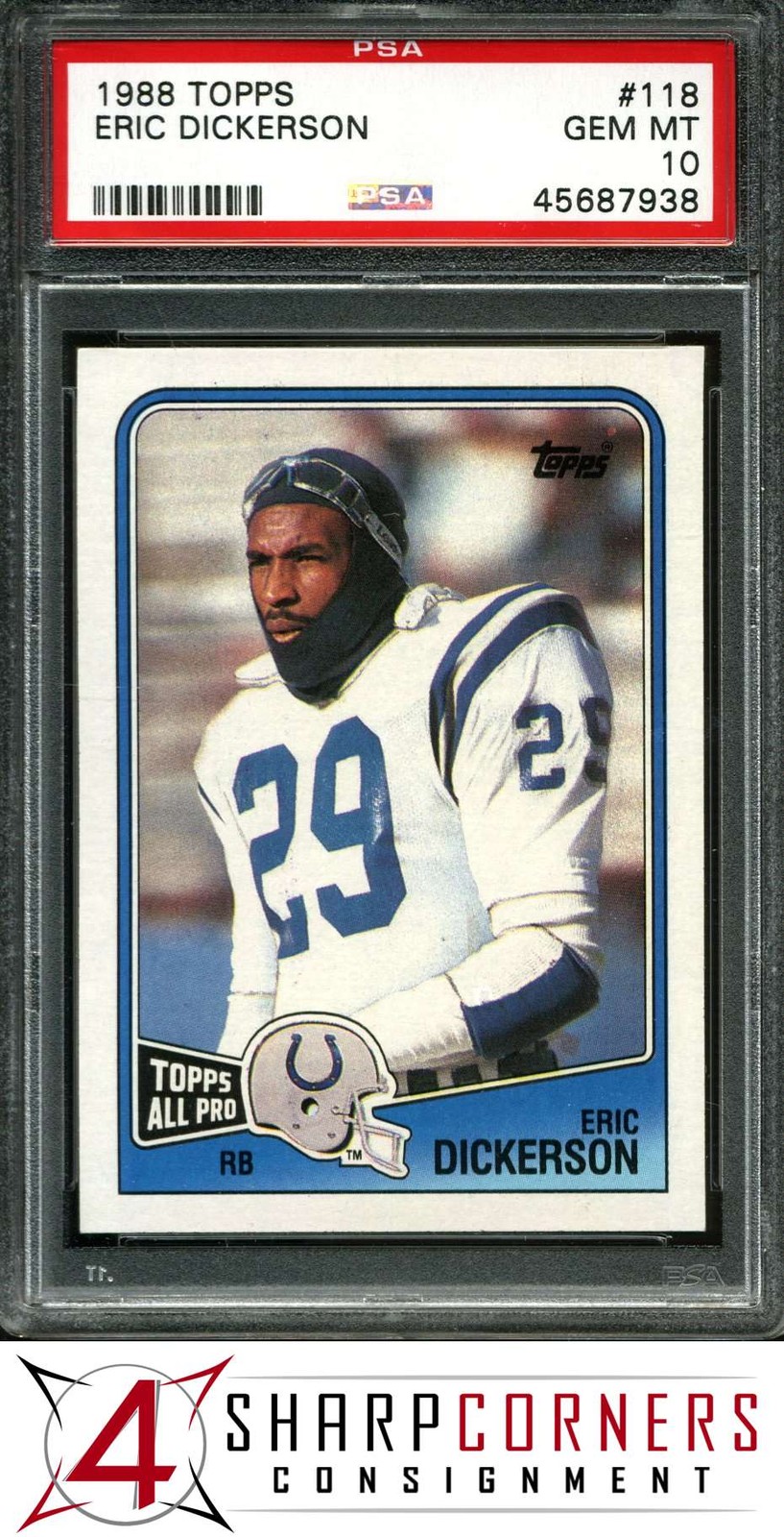 1988 TOPPS #118 ERIC DICKERSON COLTS HOF PSA 10