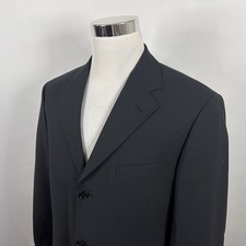 Brooks Brothers 346 40L Sport Coat Wool Blend Black Three Button Lined Vented