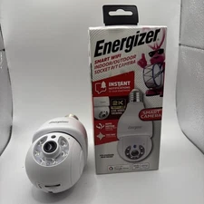 Energizer Smart Wi-Fi Indoor Outdoor Bulb Socket P/T Camera NIP - 2 Cameras