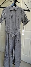 Calvin Klein Women's Gingham Check Black and White  Maxi Picnic Dress Sz 2
