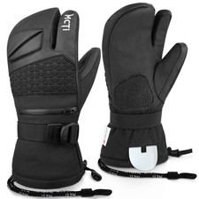 MCTi Snowboard Gloves with Wrist Guard 3-Finger Waterproof Mittens for Winter...