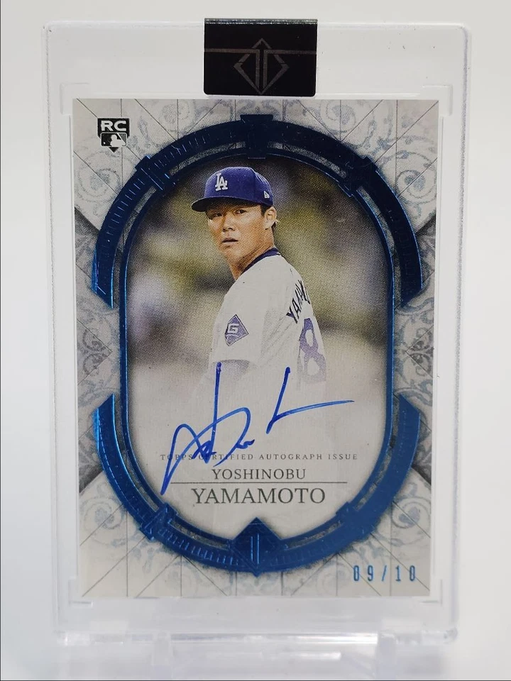 YOSHINOBU YAMAMOTO 2024 TOPPS TRANSCENDENT ROOKIE BLUE RC AUTO /10 Q5332