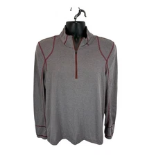 Toad & Co On Rush 1/4 Zip Pullover Lightweight Performance Red Grey Size Medium