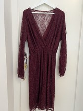 Burgundy Dark Red Lace Long Dress Off Shoulder Classy Never Worn