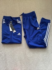 Adidas Men's Blue Tracksuit Jacket Pant Large New Full Suit