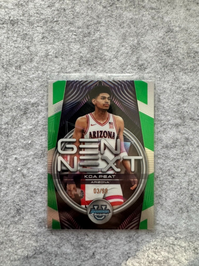 2025-26 Bowman Chrome Basketball Gen Next Koa Peat Green /99 #GN-3 Arizona