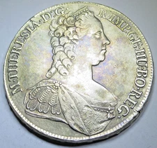 Austria 1765 Maria Theresa Thaler Large Silver Hungary Dollar Antique 1700s Coin