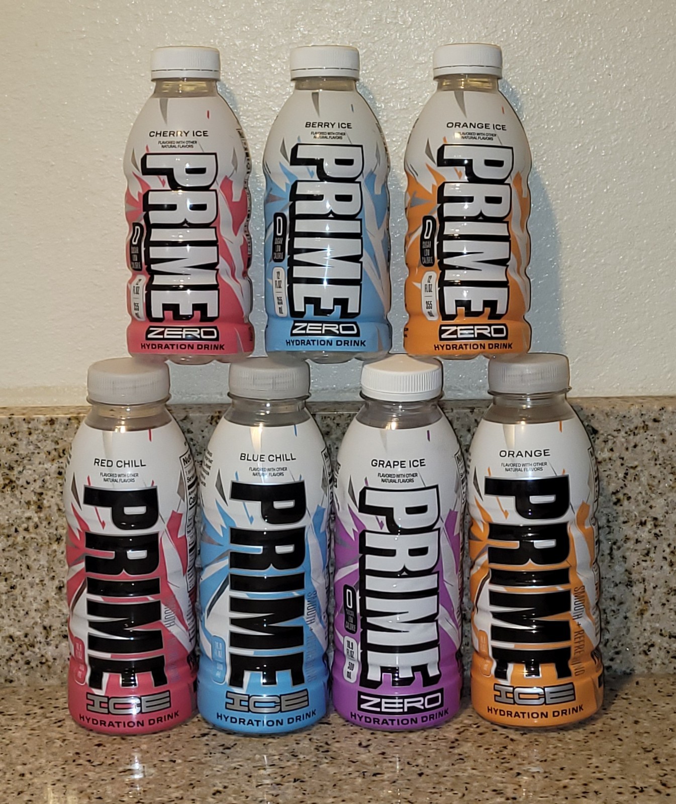 NUEVO PRIME ZERO UVA HIELO CEREZA BAYA NARANJA HIELO 16.9 OZ + HIELO MINI JUEGO DE 12 OZ