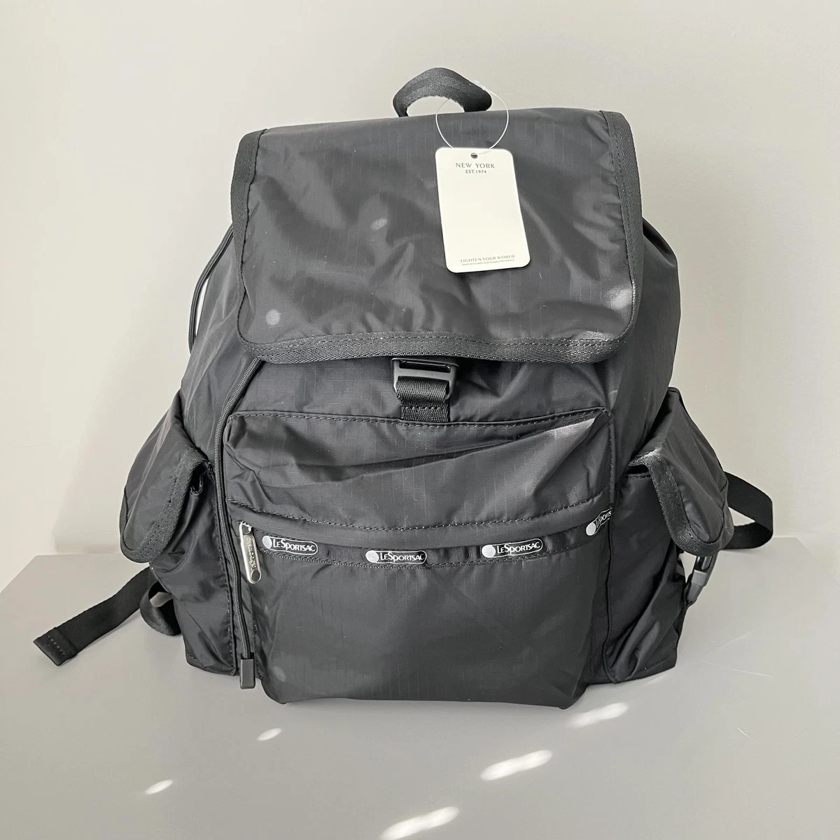 NWT Lesportsac Rebecca Black Camo Backpack Shoulder Bag Yonex Compact Shoulder Bag BAG2465 (Black) – JoyBadminton main image 4
