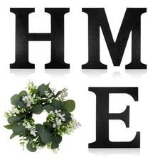 Wood Home Sign with Artificial Eucalyptus Wreath for O, Farmhouse Wall Home S...