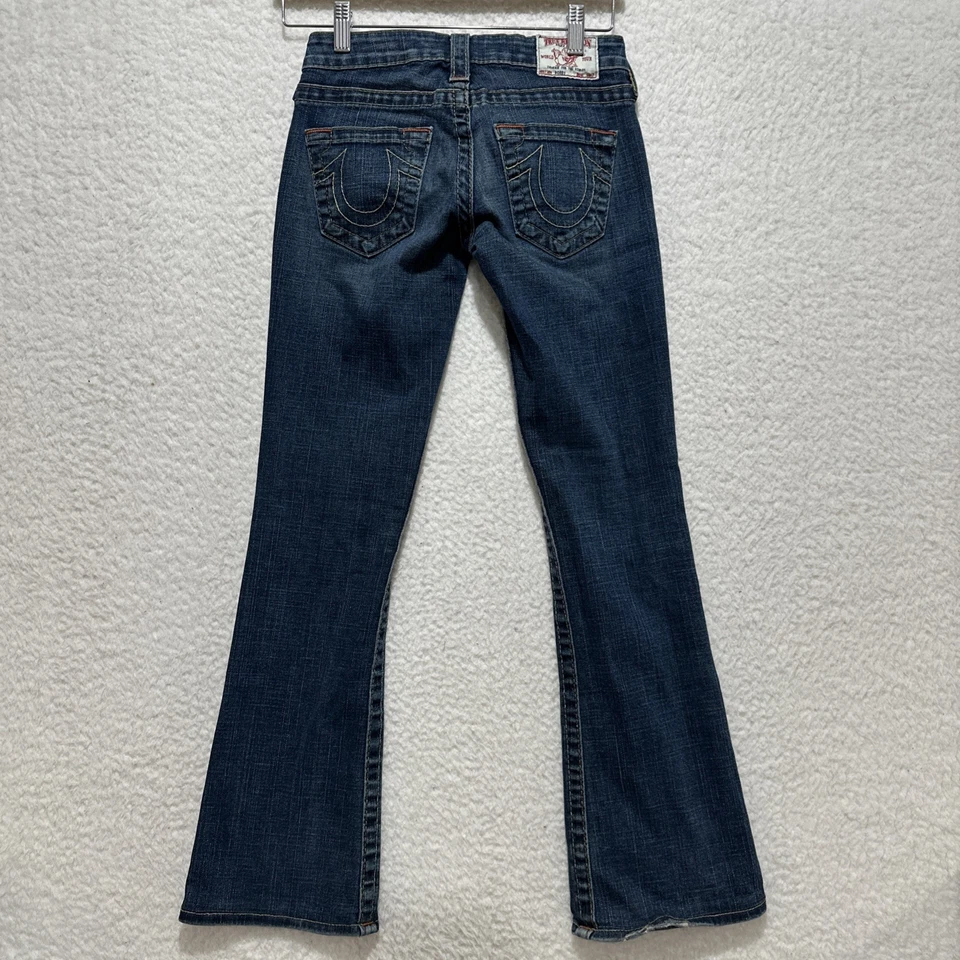 Vintage True Religion Women’s BOBBY FLARE Blue Denim Jeans Size 24X29 USA Made - Image 2 of 4
