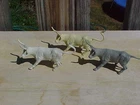 3 Vintage Marx Longhorn Steers 3 Different Colors Very Nice