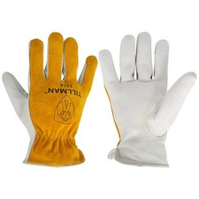 Tillman 1414S Top Grain/Split Cowhide Drivers Gloves - Small, Pearl/Brown
