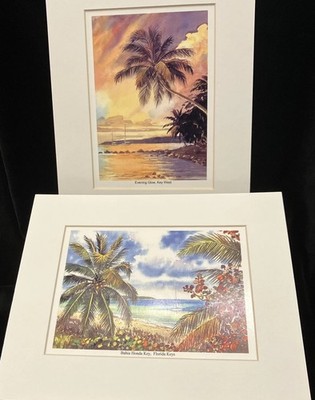 Bahia Honda Evening Glow Florida Keys Sailboat Tropical Painting George Salhofer