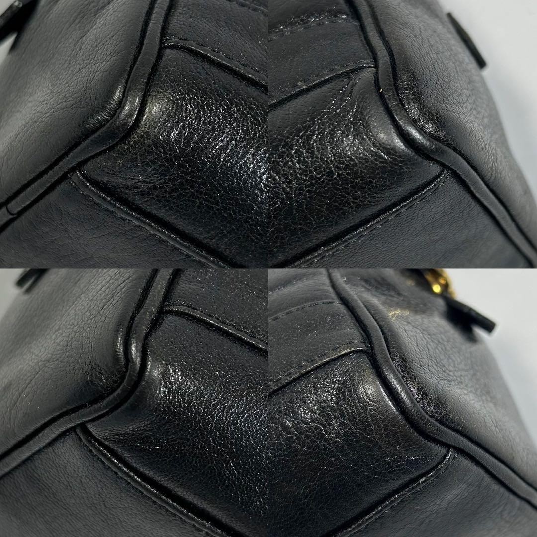 Authentic Givenchy Small Logo Leather Handbag Bla… - image 3