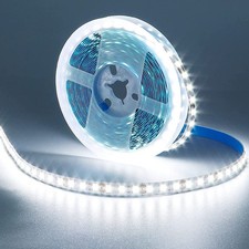 12v Led Strip Light Cool White 6000k 5m/16.4ft 600leds Flexible Smd2835 High Bri