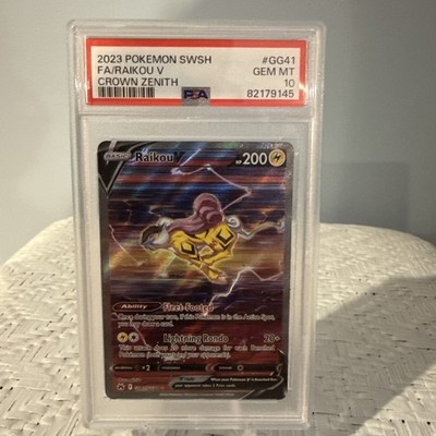 Pokemon TCG Crown Zenith: Galarian Gallery Raikou v GG41/GG70 PSA 10 Gem Mint