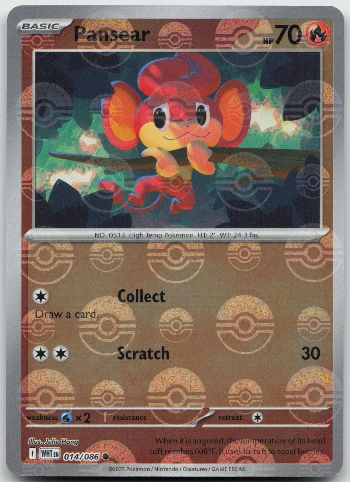 Pansear (Poke Ball Pattern) 014/086 Holofoil (H) SV: White Flare - NM