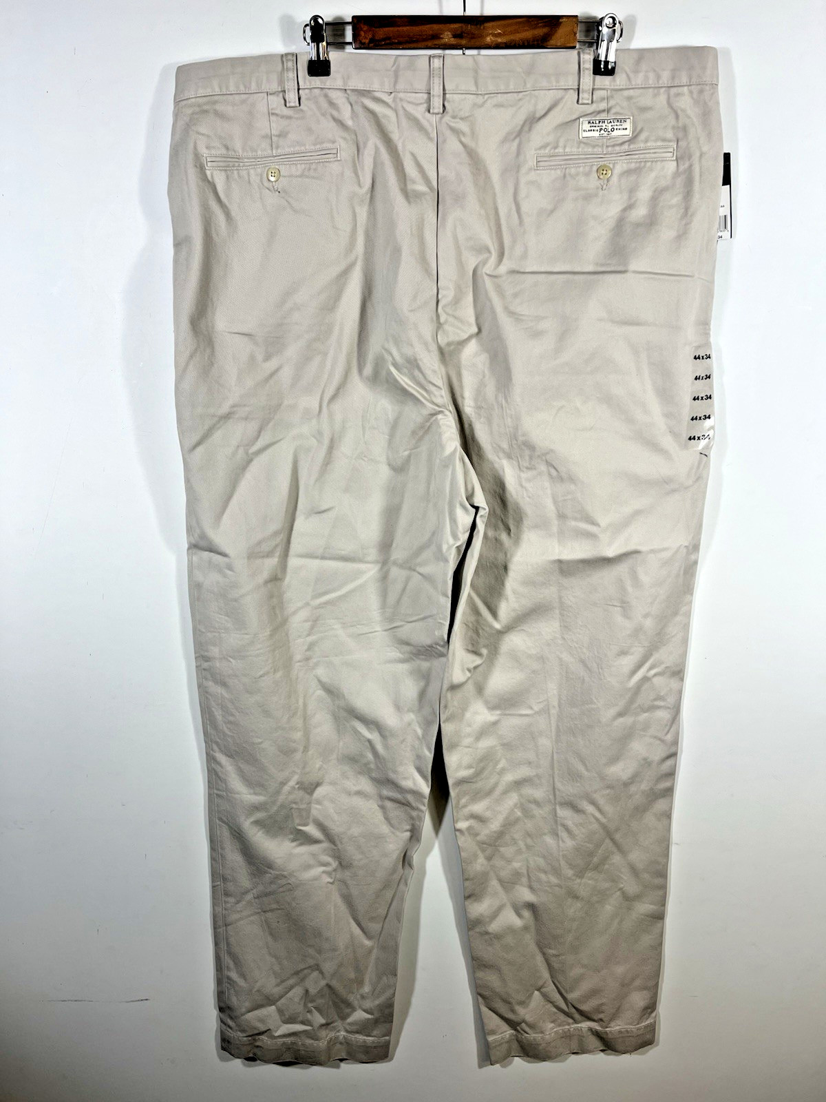 Polo Ralph Lauren Chino Pants Khaki Dress Big Andrew Pant Size 44x34 44Bx34 NEW thumbnail 5