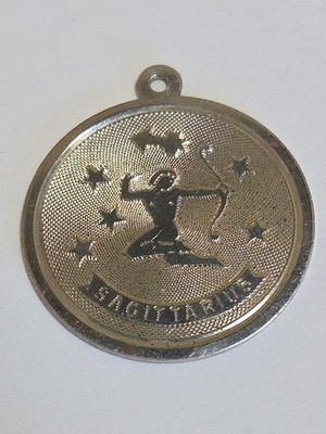 Sterling Silber ~ Schütze Sternzeichen Charm ~ runder Anhänger ~ VINTAGE
