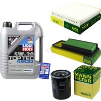 Mann Inspektionspaket 5L Liqui Moly Top Tec 5W-30 FüR Honda Jazz II 1.3 Idsi