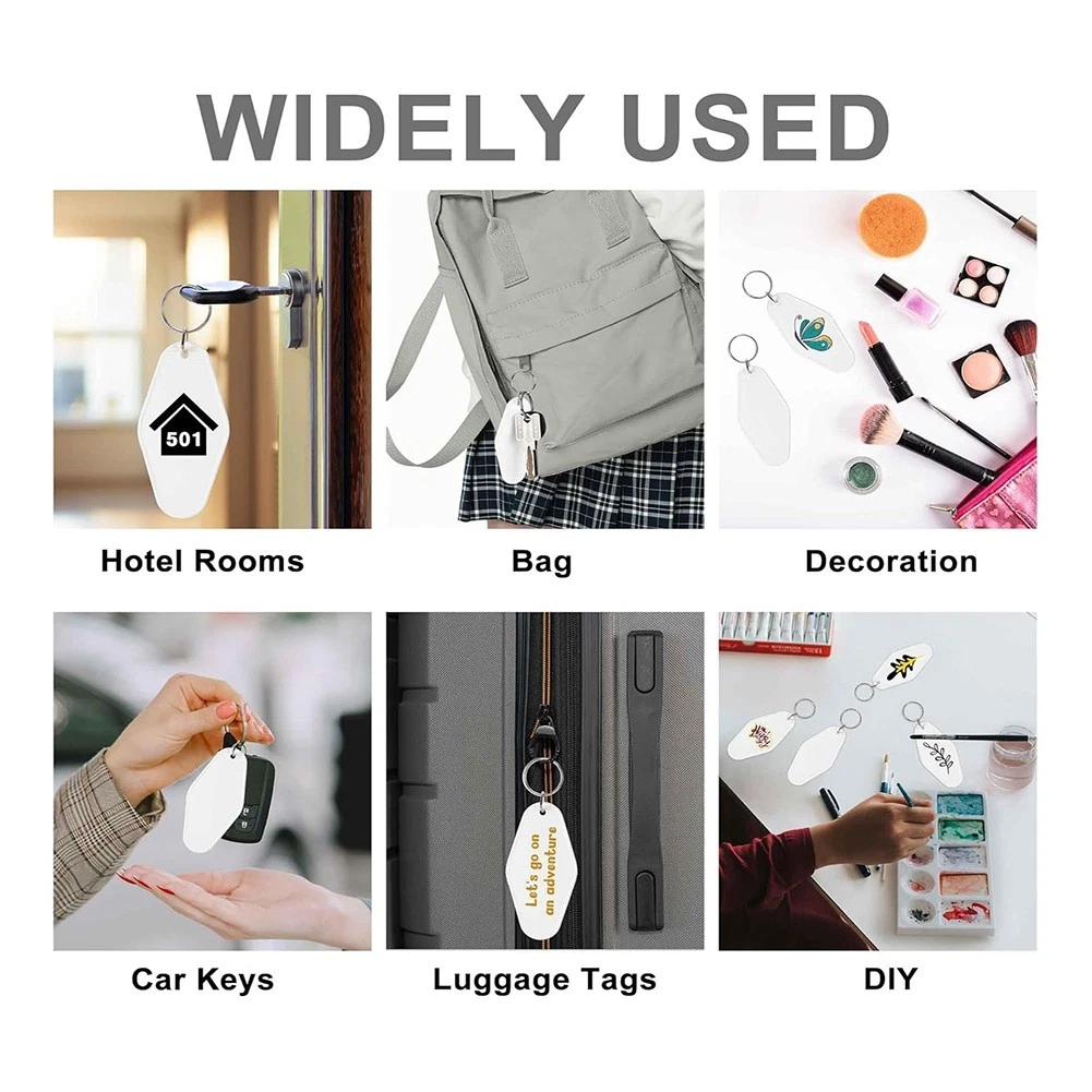 50pcs Blank Motel Keychain Bulk with Key Rings,Hotel Keychains Key Tag for8575
