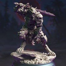 Werewolf Knight Armored Werewolf Miniature 3D Printed Resin DnD Monster TTRPG