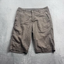 Prana Shorts Mens 30 Brown Furrow Hemp Blend 11" Hike Work Casual Walk Travel