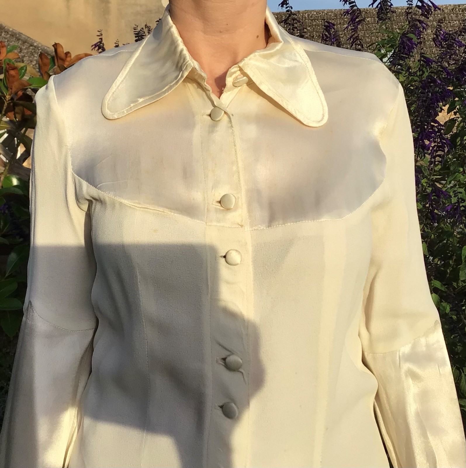 Rare Vintage Ozzie Clark for Radley Moss Crepe and satin Wedding dress image 6