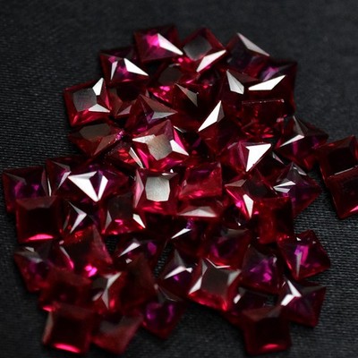 Burmese Natural Red Ruby Square Cut 7.20 Ct 5x5 mm Lot Certified Loose Gemstone