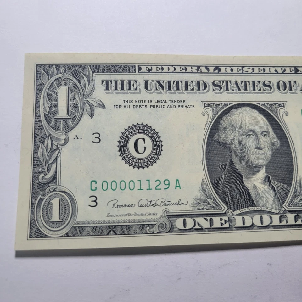 Series 1963/1969 Fed Res $1 Note 4-Digit Serial #1129 + #4411 ~ Gem Uncirculated - Image 4 of 4