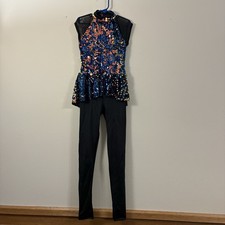 Weissman Elite Can t Stop The Feeling Dance Costume girls M sequins unitard