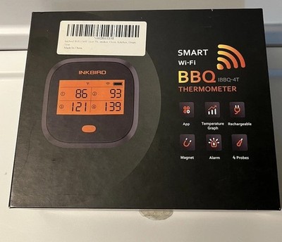 Inkbird IBBQ-4T Smart Wi-Fi Rechargeable Wireless Thermometer New Open Box