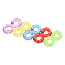 S Shape Clips Connectors Rubber Band Plastic Kit with Box Muti-color 500Pcs