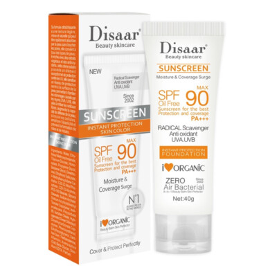 Sunscreen SPF 90 Cover Protect Skin UVA UVB Radical Scavenger Oil Free PA+++ 40g