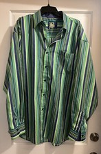 Brooklyn Express Green Button Up Stripe Shirt XL