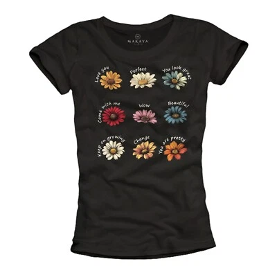 Damenshirt mit Blumen Motiv Blumenmuster Sonnenblumen Flower T-Shirt Frauen Top - Bild 1 von 3