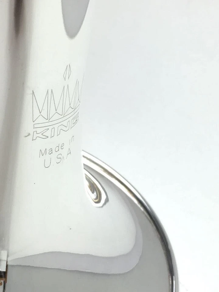 Trompeta KING K12 SP Bb plateada banda de marcha probada en EE. UU. con estuche Foto 4 de 4