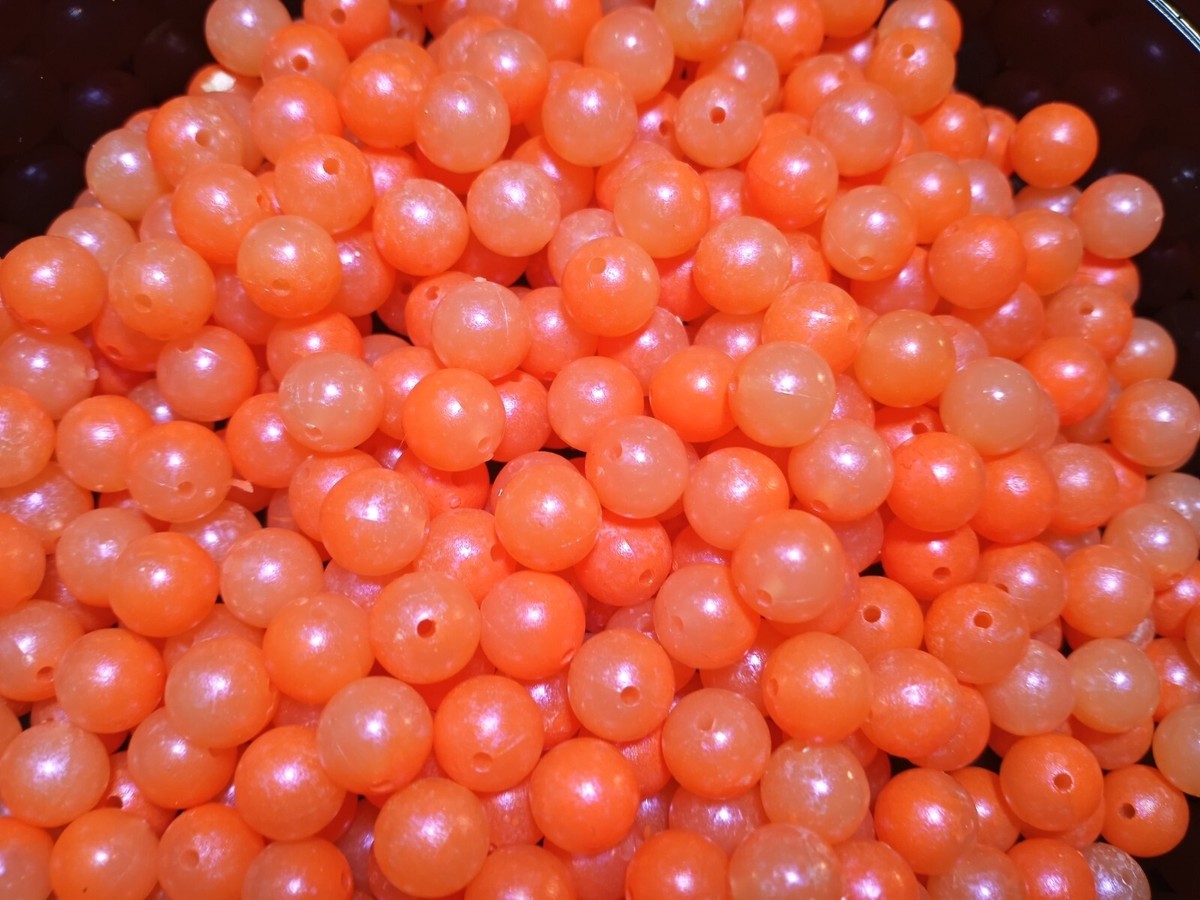 NEW! PEACHY ORANGE KRACK UV Trout Steelhead Beads 6mm, 8mm, 10mm