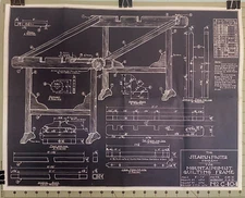 Vintage 1969 Stearns & Foster Co. Quilt Frame Blueprint Style Poster