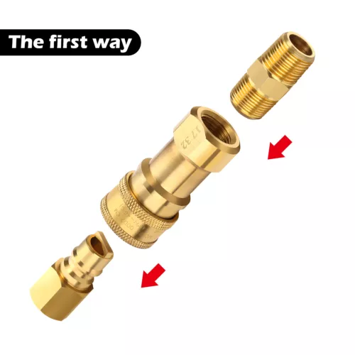 Kit de desconexión rápida de manguera de gas propano LP accesorios de conexión rápida de gas natural de 3/8" - Imagen 3 de 9