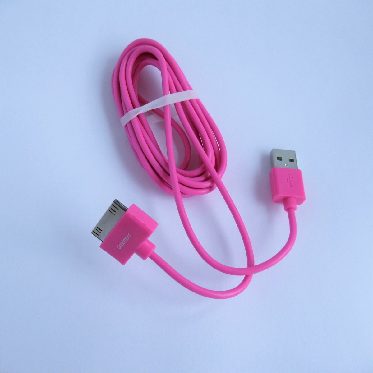 Goodmans 30 Pin Apple Charger Cable 2m PINK iPhone iPad iPod Old