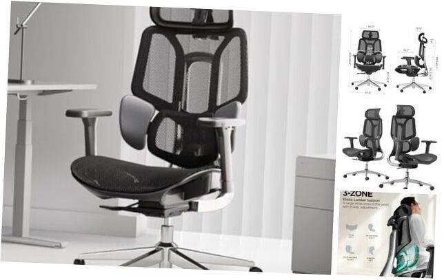 E3 Air Ergonomic Office Chair, Big and Tall Office Chair - with Black Classic
