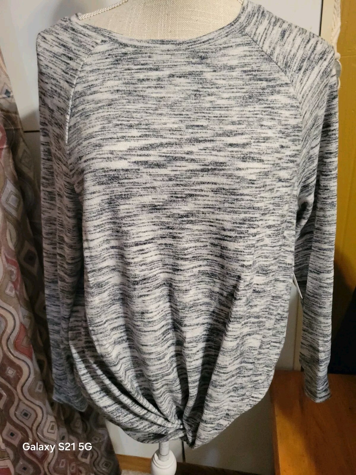 Women's Plus Size Time & Tru V-Neck Blouse