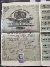 Negociacion Minera Candelaria Filosofal 1896 Mining Bond San Luis Potosi Mexico