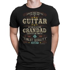 Mens Quality Cotton T-Shirt GUITAR GRANDAD Fathers Day Gift Music Guitarist